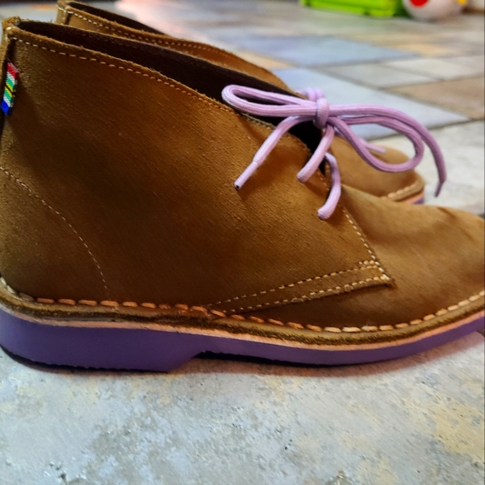Veldskoen Heritage Boots Purple Sole Brown Suede  Womens 5 EUC